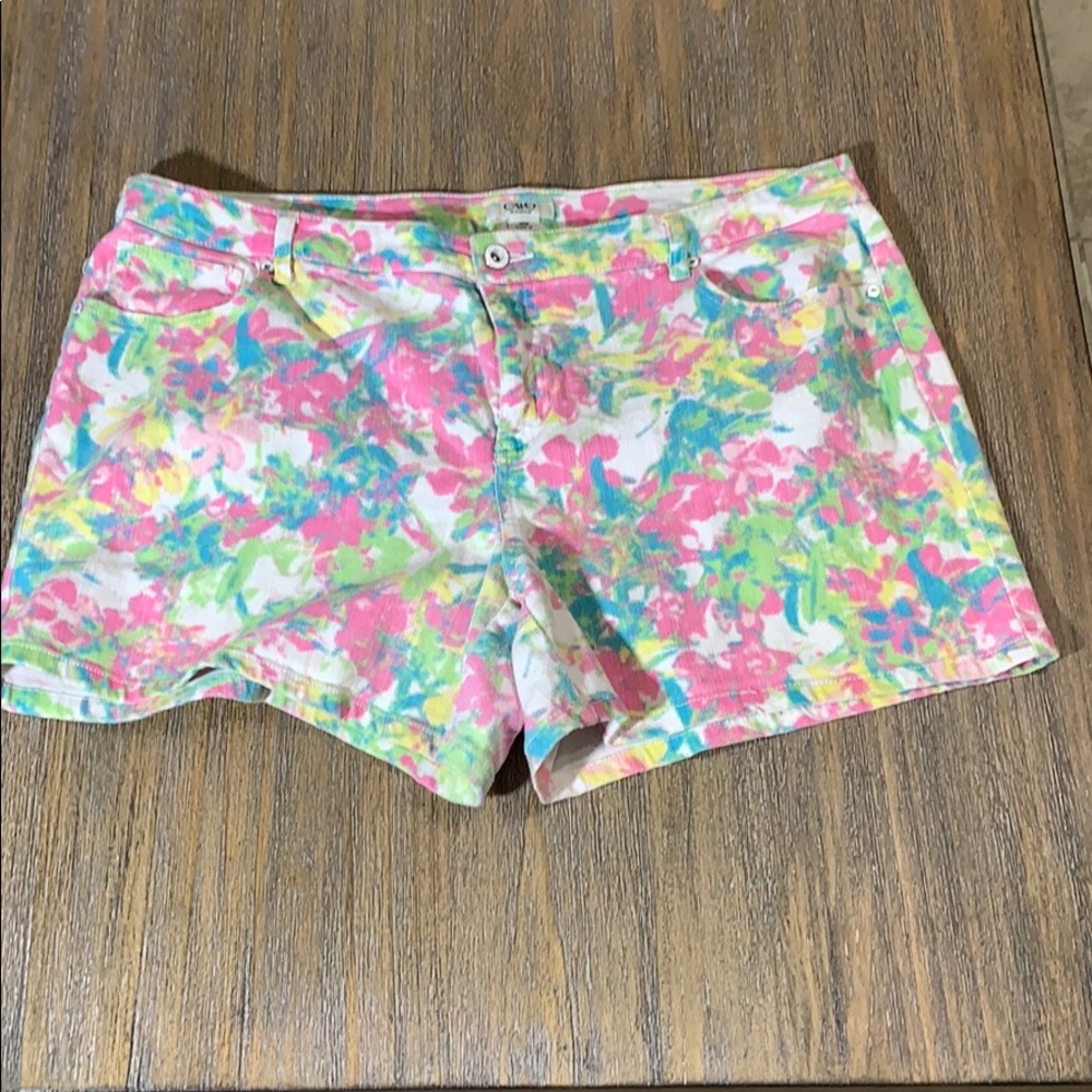 Cato Flower Shorts Size 18 Pastel Colors